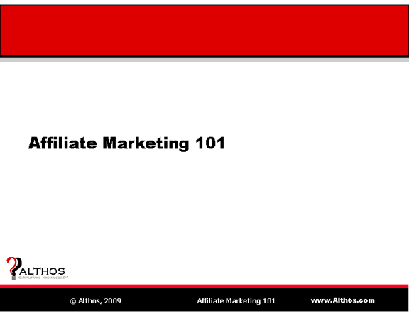 Affiliate Marketing Tutorial Slide 1