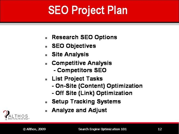 SEO Project Plan